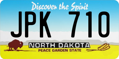 ND license plate JPK710