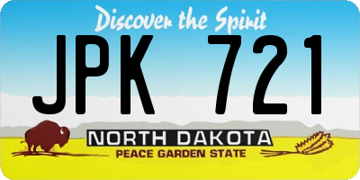 ND license plate JPK721