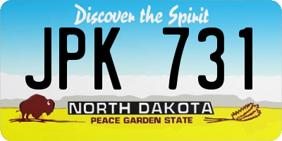 ND license plate JPK731