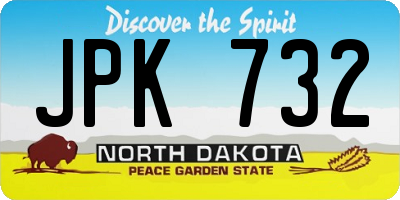 ND license plate JPK732