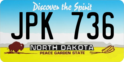 ND license plate JPK736