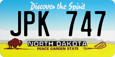 ND license plate JPK747