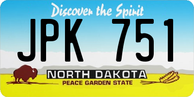 ND license plate JPK751