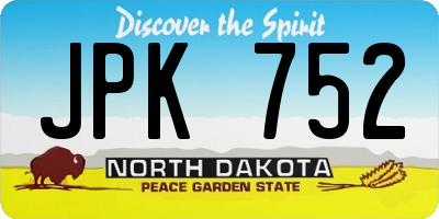 ND license plate JPK752