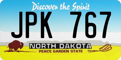 ND license plate JPK767