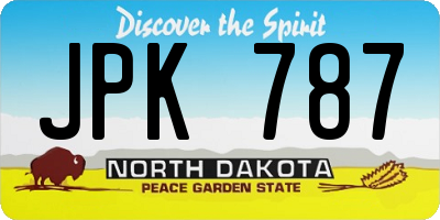 ND license plate JPK787