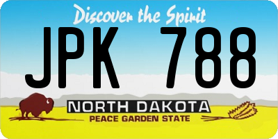ND license plate JPK788