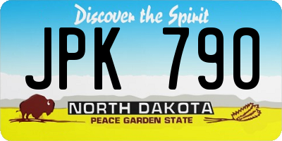 ND license plate JPK790