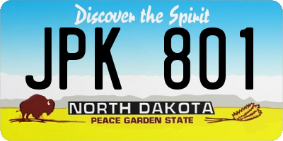 ND license plate JPK801