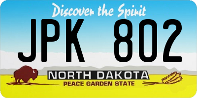 ND license plate JPK802
