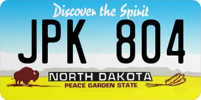 ND license plate JPK804