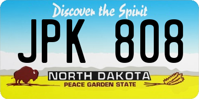 ND license plate JPK808