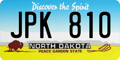 ND license plate JPK810