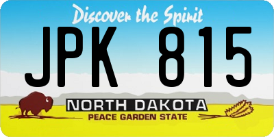 ND license plate JPK815