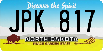 ND license plate JPK817