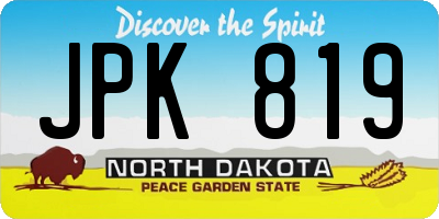 ND license plate JPK819