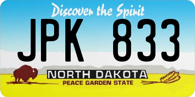 ND license plate JPK833