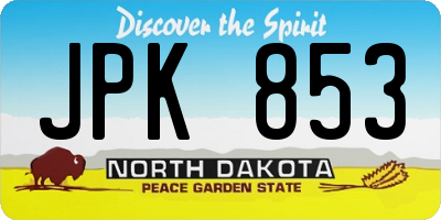 ND license plate JPK853