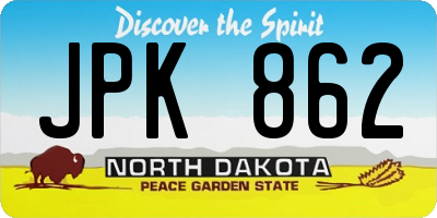 ND license plate JPK862