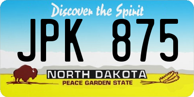 ND license plate JPK875