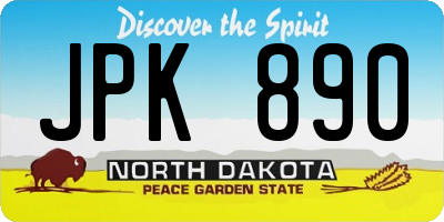 ND license plate JPK890