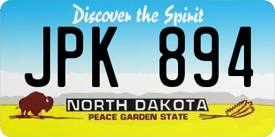 ND license plate JPK894