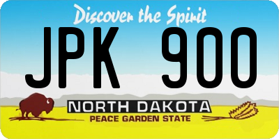 ND license plate JPK900