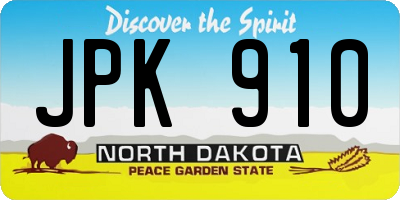 ND license plate JPK910
