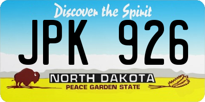 ND license plate JPK926
