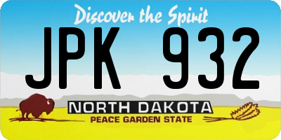 ND license plate JPK932