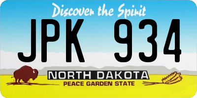 ND license plate JPK934