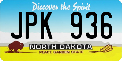 ND license plate JPK936