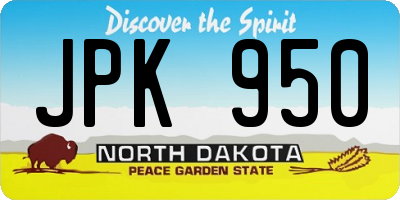 ND license plate JPK950