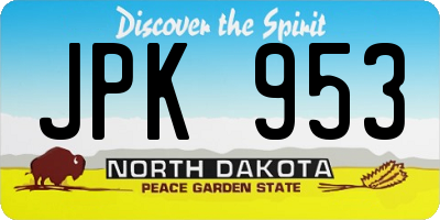 ND license plate JPK953