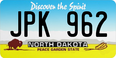 ND license plate JPK962