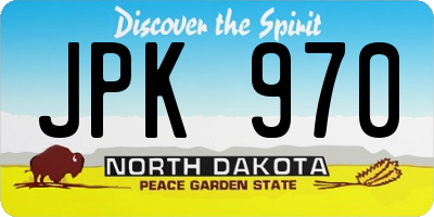 ND license plate JPK970