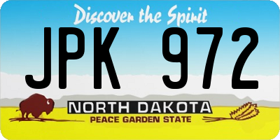 ND license plate JPK972