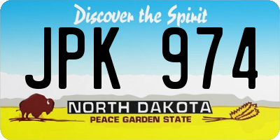 ND license plate JPK974