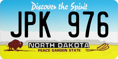 ND license plate JPK976