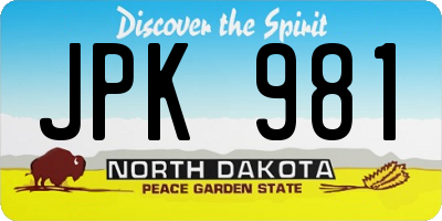 ND license plate JPK981