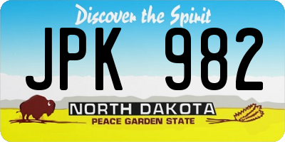 ND license plate JPK982