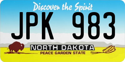ND license plate JPK983