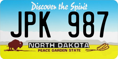 ND license plate JPK987
