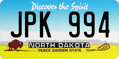 ND license plate JPK994