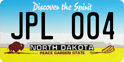 ND license plate JPL004
