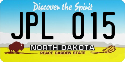 ND license plate JPL015