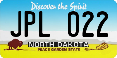ND license plate JPL022