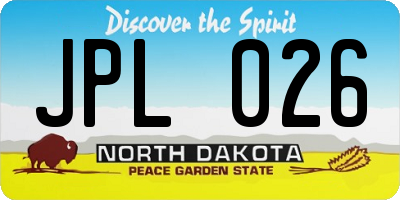 ND license plate JPL026