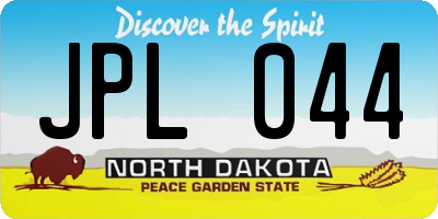 ND license plate JPL044