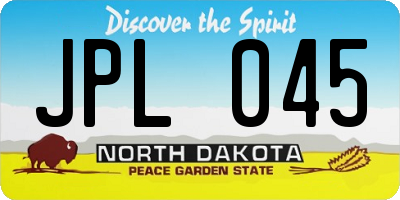 ND license plate JPL045